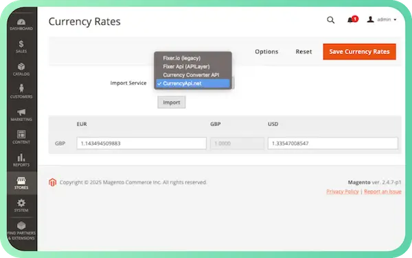 Magento 2 Currency Rates Extension